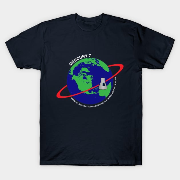 Mercury 7 (Dark) T-Shirt by GloopTrekker